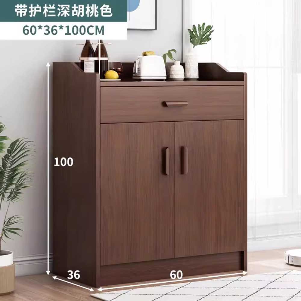 카페 셀프바 서비스테이블 캐비닛 수거 반납 그릇 60x36x100cm 기본형 화이트+고무나무색 이미지 6