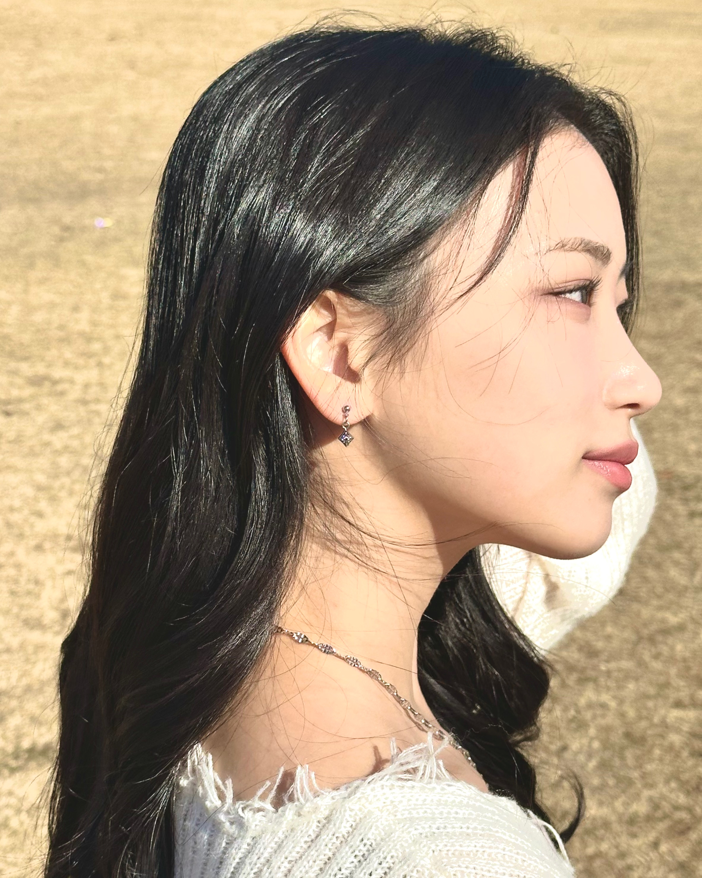 써지컬 스틸 드롭 귀걸이 리브 귀걸이 - 상세 이미지 2