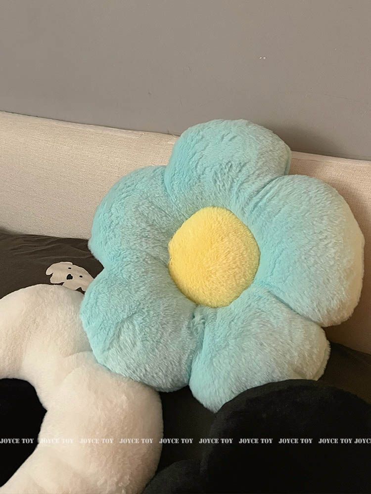 꽃방석 꽃모양 체어 쿠션 의자 방석 엉덩이 푹신한 좌식 블랙 화이트 48cm - 상세 이미지 5