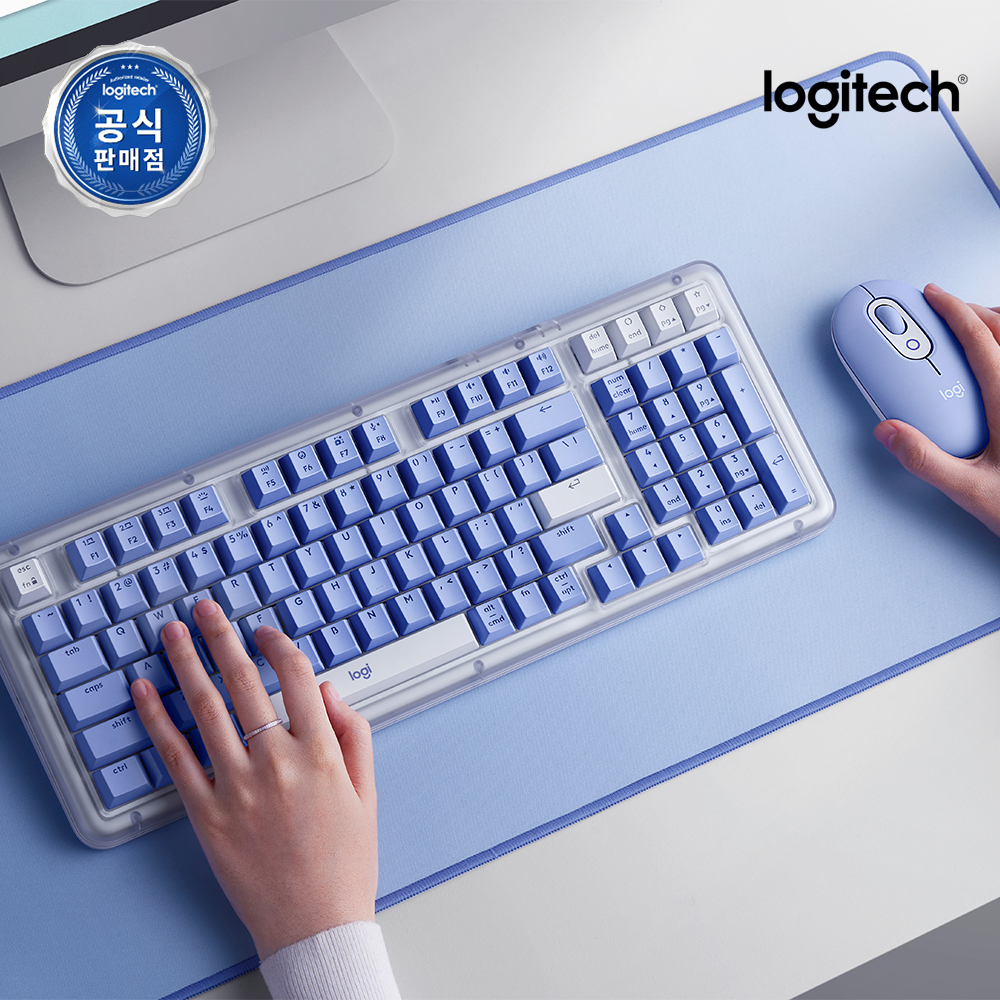 로지텍 ALTO KEYS K98M 블루투스 무선 가스켓 기계식 키보드 마우스 SET 라일락, 마블축 - 상품 이미지