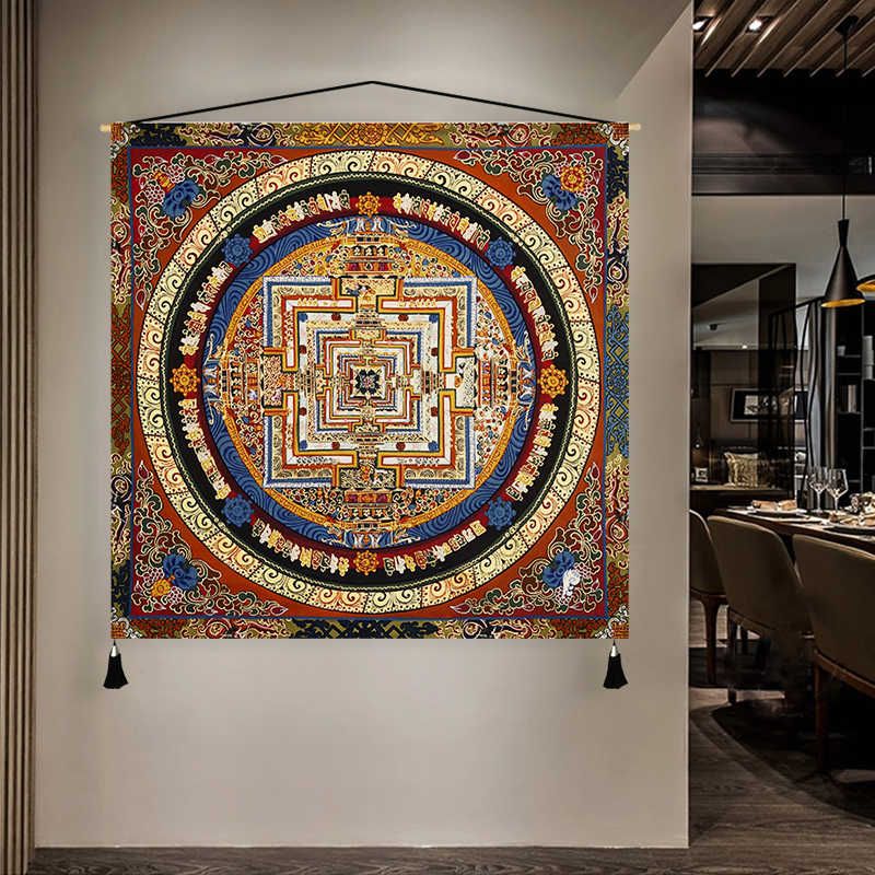 액자 그림 만다라 티벳 소품 불교 복이들어오는 불당 벽걸이 벽화 인테리어 요가 포스터 - 상품 이미지