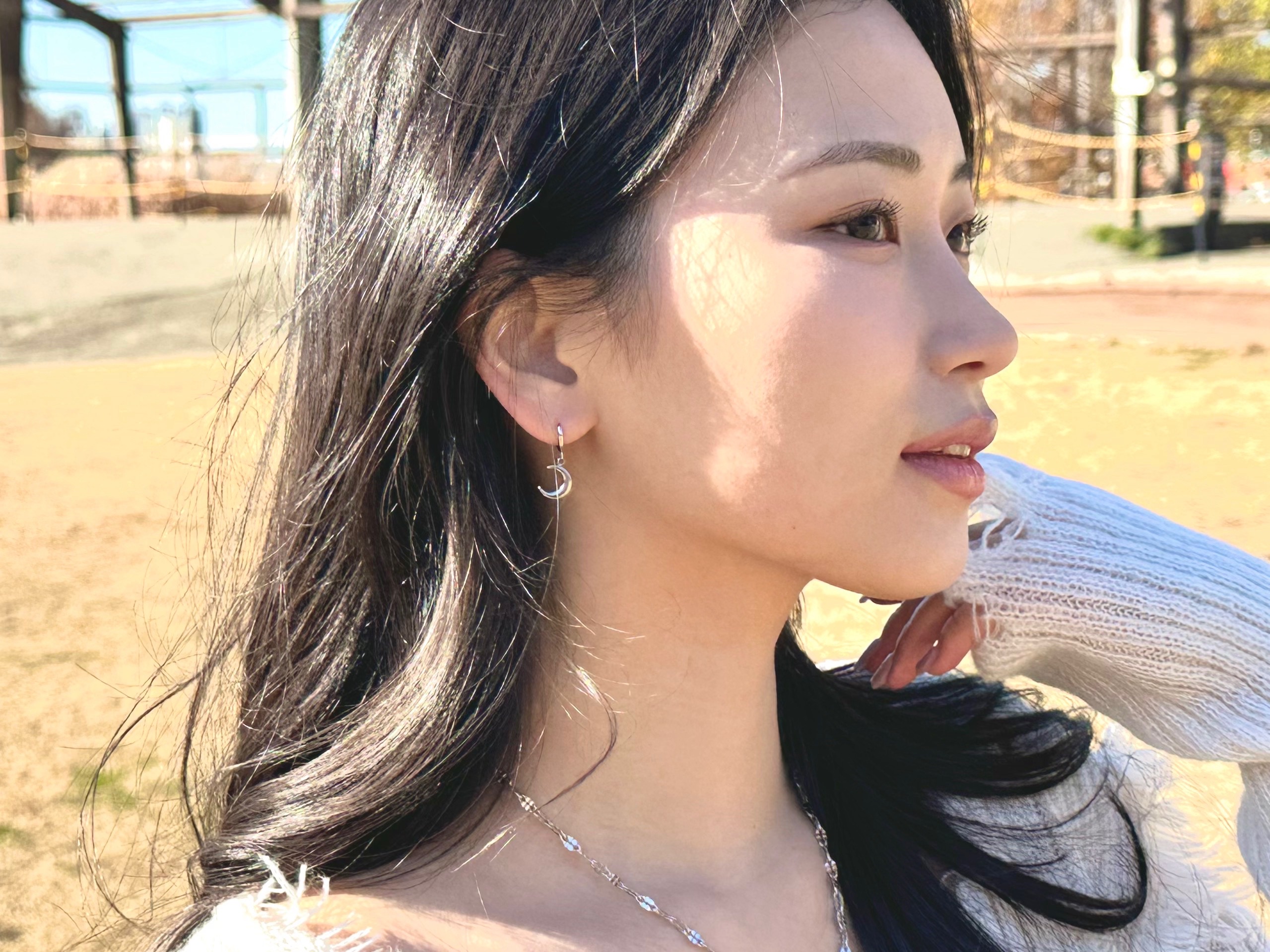 써지컬 스틸 드롭 귀걸이 몬드 달 귀걸이 - 상품 이미지