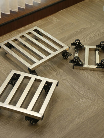 [해외]스테인리스 바퀴 지지대 이사 화분 핸드 카트 운송 적재 정리 A.25x25cm 202스틸