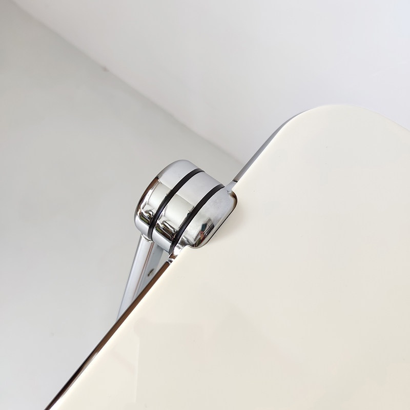 접이식책상 1인용 견고한 크롬도금 스틸프레임 깔끔한 하얀색 상판 모서리 고급진 디자인 미색 - 상세 이미지 5