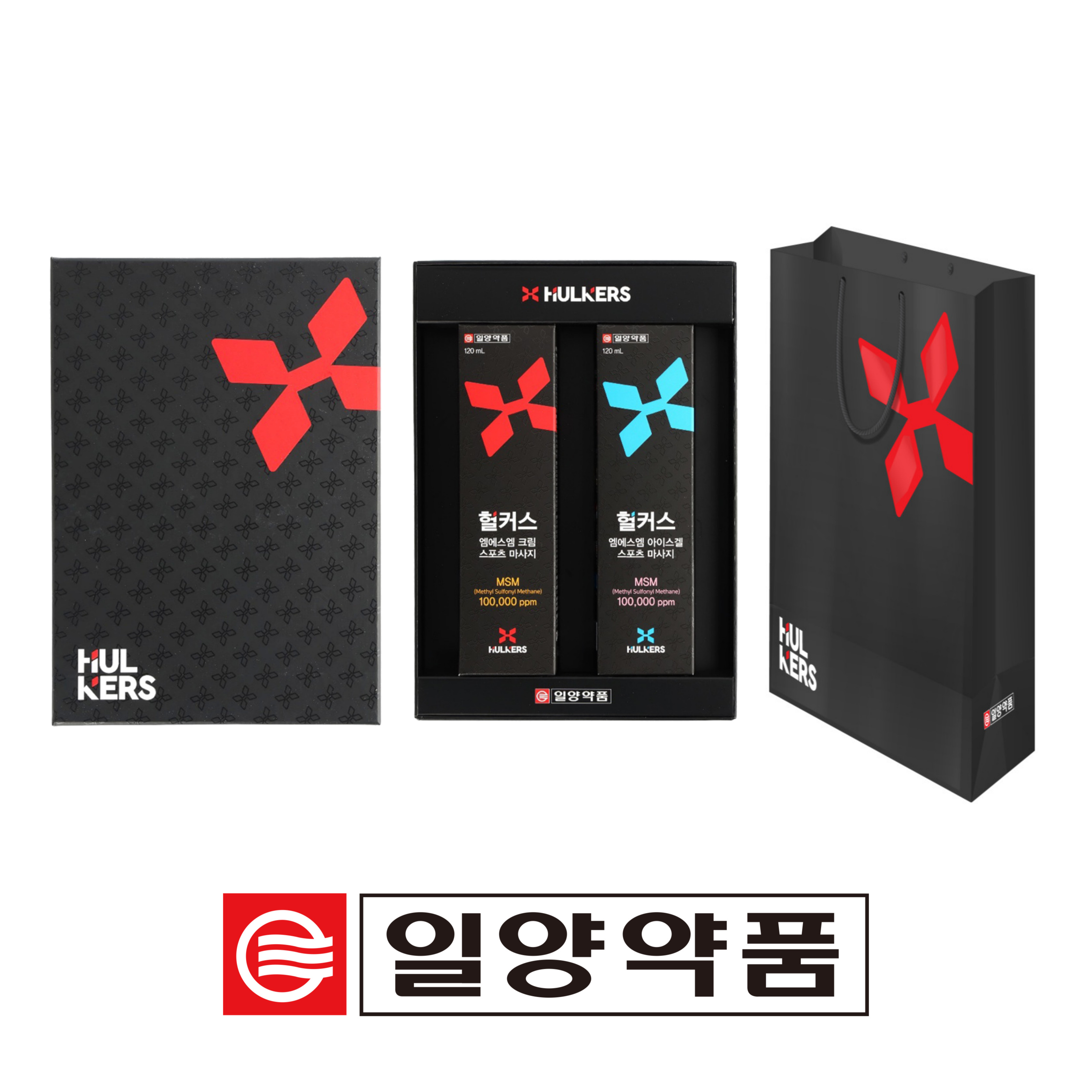 일양약품 헐커스MSM 스포츠마사지 솔루션 선물세트, 120ml+120ml, 1개 - 상품 이미지