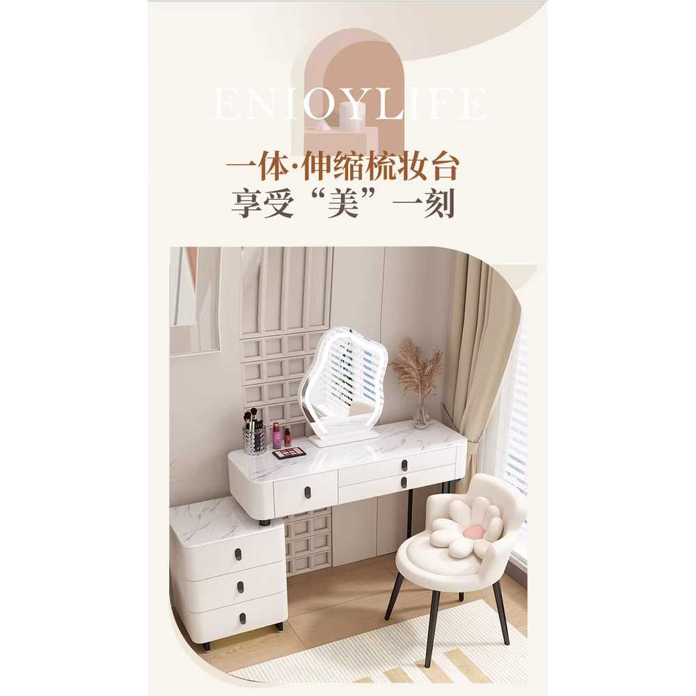 대리석 화장대 콘솔 화이트 서랍장 북유럽 수납 조명 이미지 6
