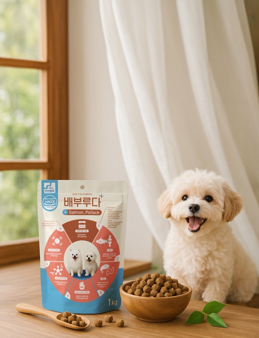 배부루다 수제 강아지 사료 프리미엄 가수분해 알러지 피부 눈 연어+황태, 1kg, 1개 이미지 3