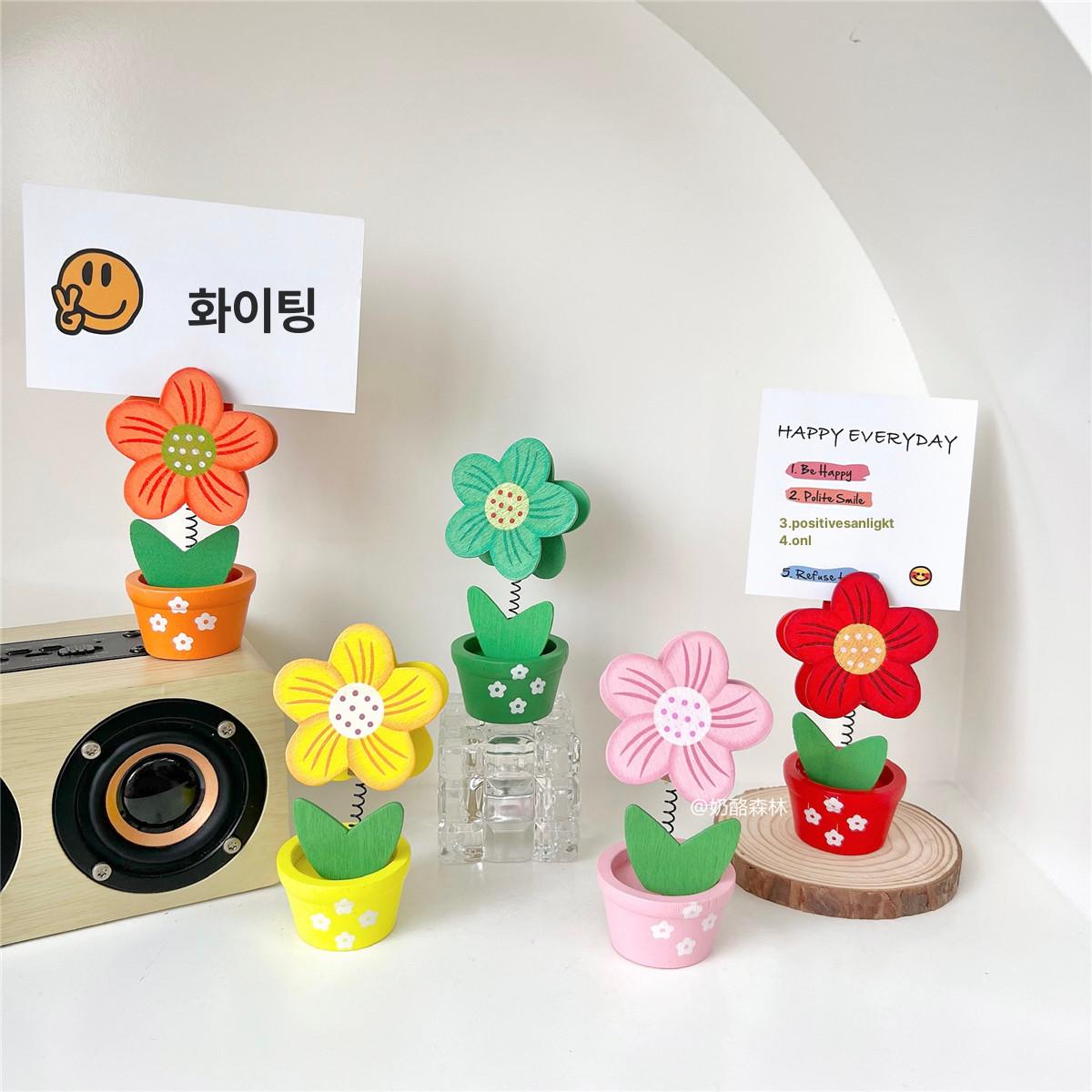 꽃잎 홀더 사진 메시지 클립 데스크 장식 소품 꽃 화분 클립 6개 - 상세 이미지 2