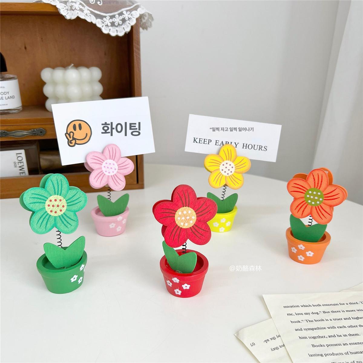 꽃잎 홀더 사진 메시지 클립 데스크 장식 소품 꽃 화분 클립 6개 - 상세 이미지 5