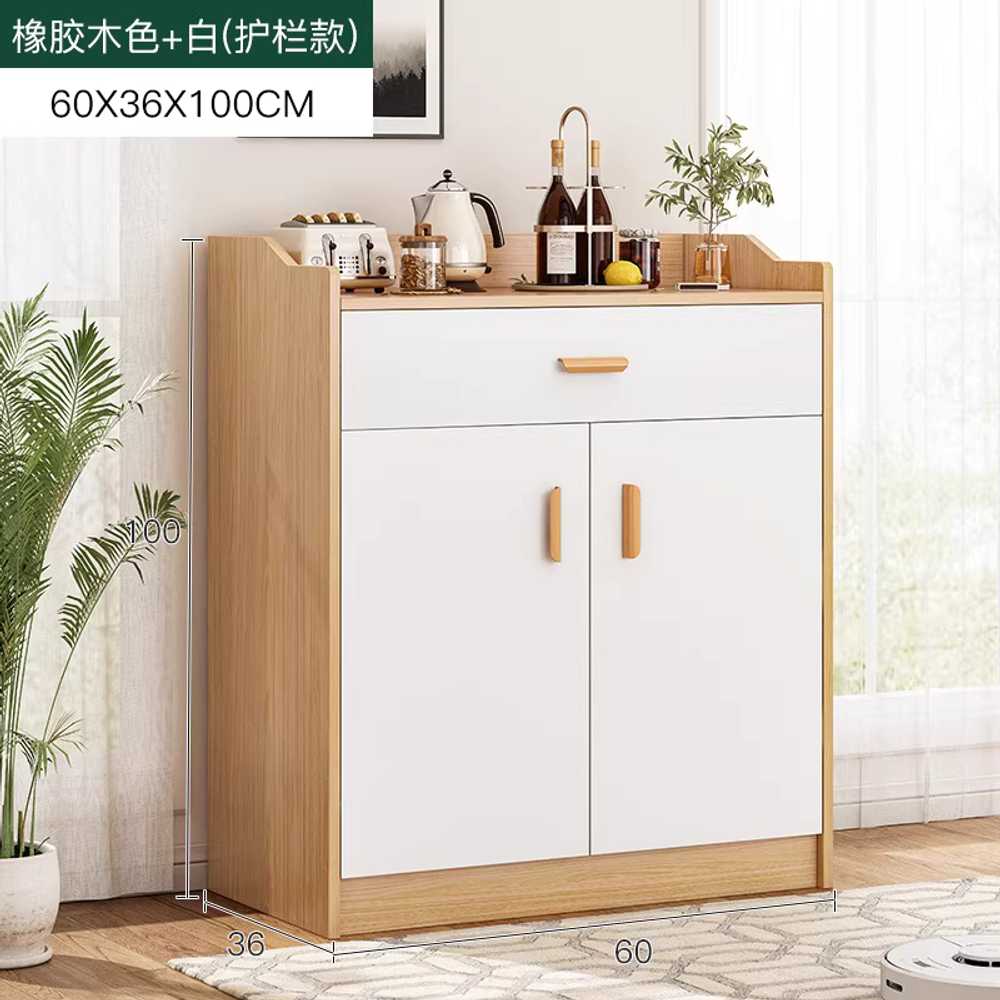 카페 셀프바 서비스테이블 캐비닛 수거 반납 그릇 60x36x100cm 기본형 화이트+고무나무색 이미지 7