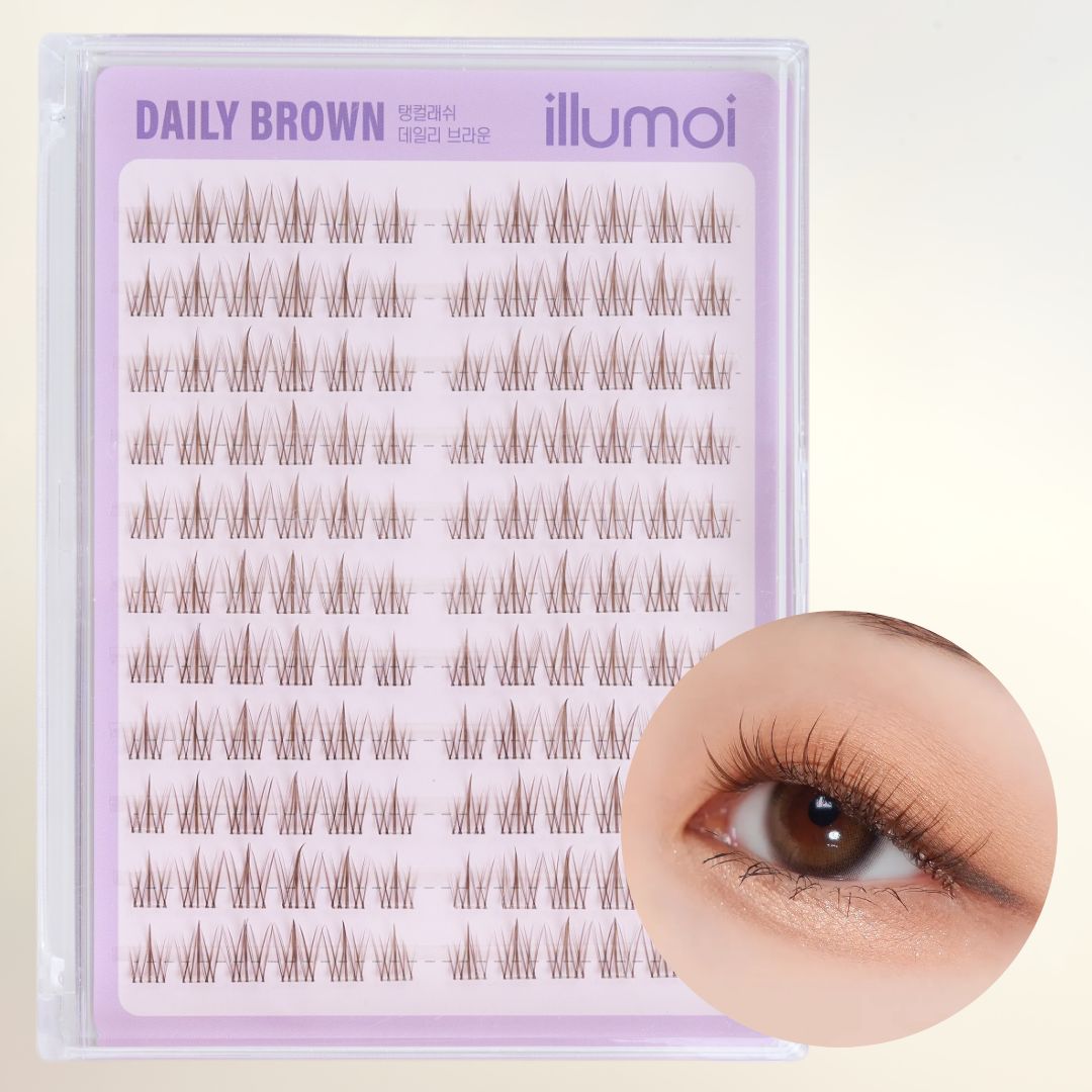 일루모이 노글루 속눈썹 간편 가닥 셀프 아이래쉬 탱컬래쉬 데일리브라운 132pcs 이미지 3