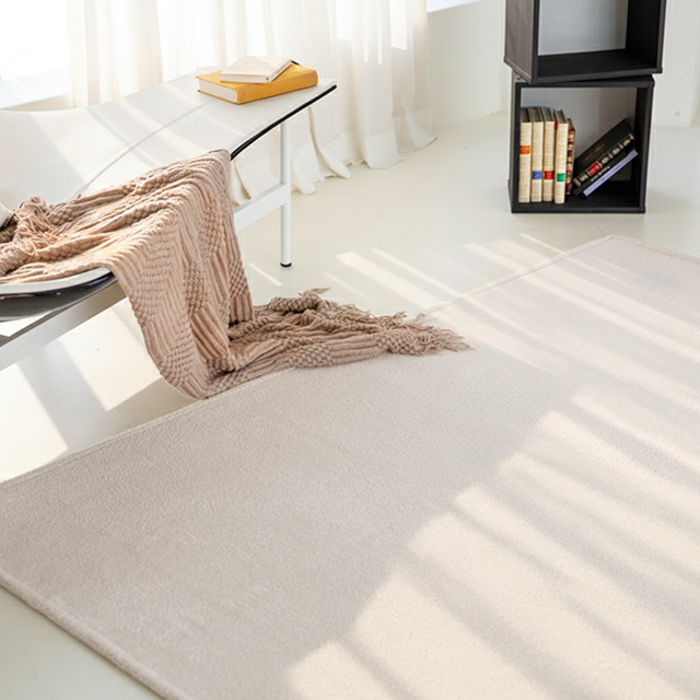 [럭스] 먼지없는 사계절 워셔블 극세사 러그 거실 카페트 단모 대형 크림 150x200
