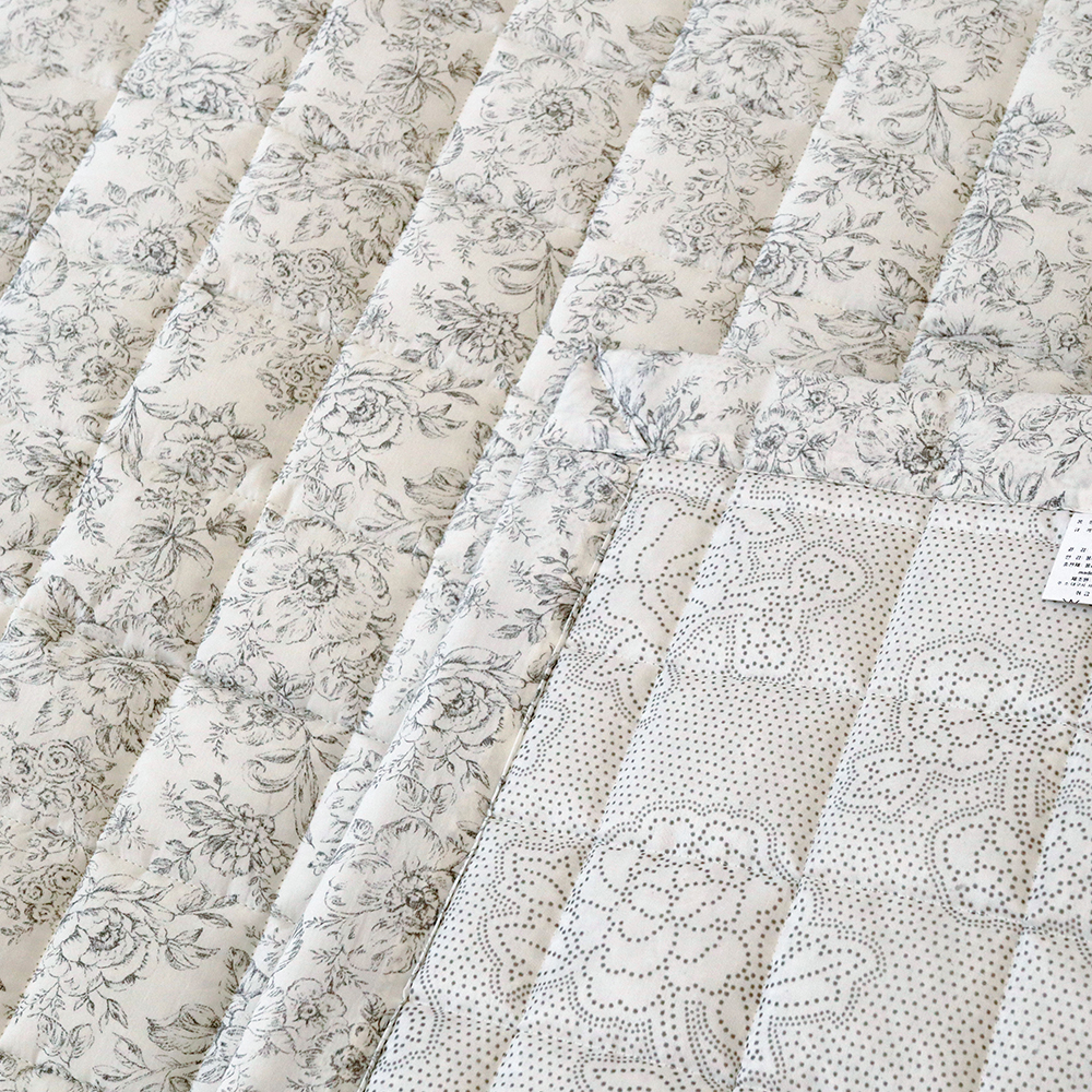 로지 플라워 바이오워싱 고밀도 순면 미끄럼방지 사계절 침대패드 SS