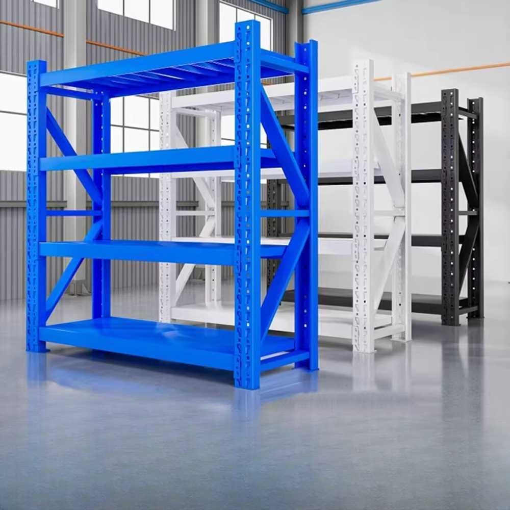파이프 랙 산업용 창고 선반 식품 공장 보관 시스템 80x40x200cm 블루 4단 - 상품 이미지