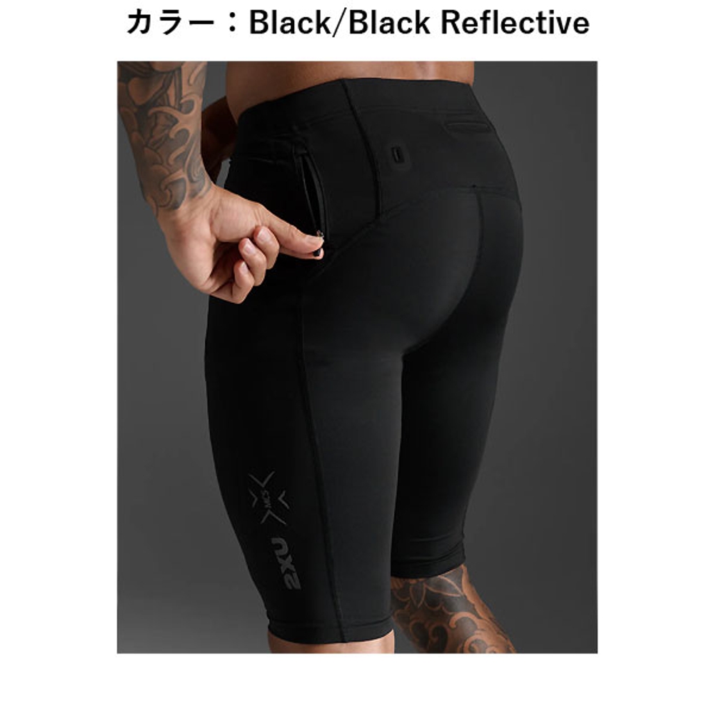 2XU 투타임즈유 타이즈 쇼츠 러닝 마라톤 하프 팬츠 블랙 골드 MA5331B 이미지 6