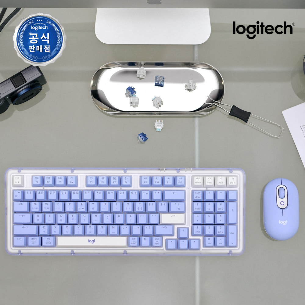 로지텍 ALTO KEYS K98M 블루투스 무선 가스켓 기계식 키보드 마우스 set 라일락, 마블축 - 상품 이미지