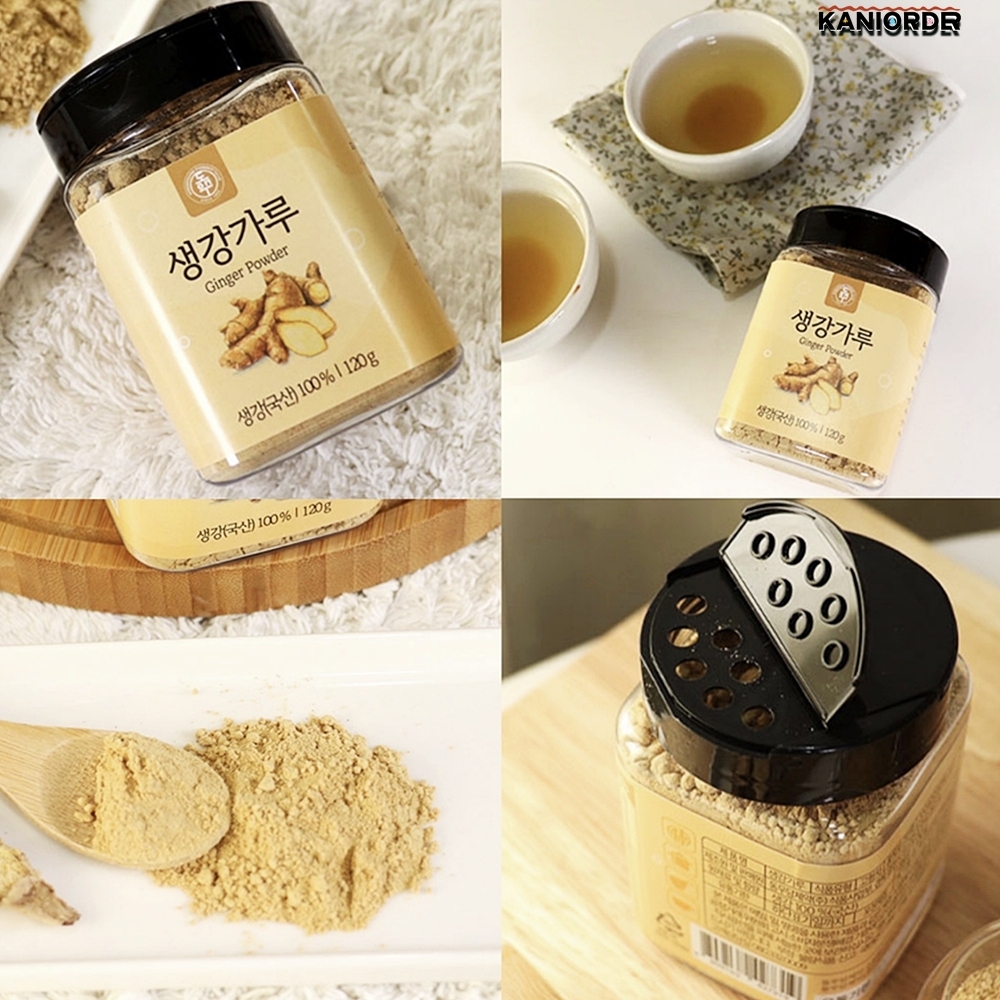 말린 생강 가루 100% 국산 분말 무설탕 생강차 면역력에좋은차 120G - 상품 이미지