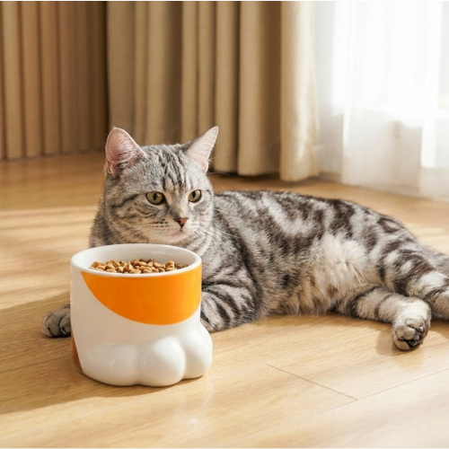 다묘집사 고양이 발 도자기 식기 밥 그릇