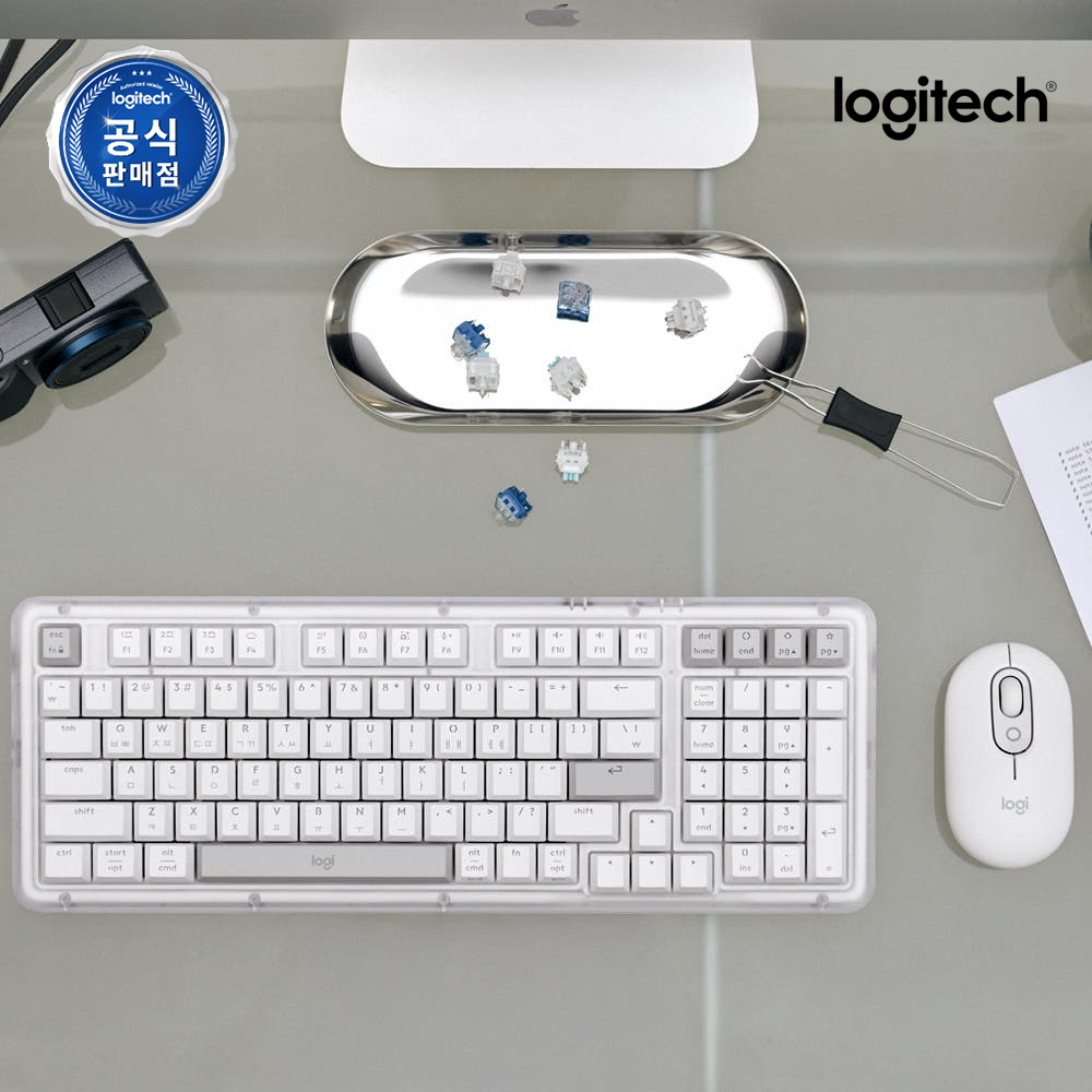 로지텍 ALTO KEYS K98M 블루투스 무선 가스켓 기계식 키보드 마우스 set 오프화이트, 마블축 - 상품 이미지