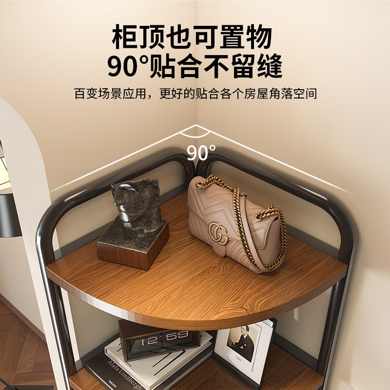 모서리 코너장 구석 선반장 모서리장 장식장 서랍장 거실 삼각 선반 틈새 3단 와일드오크 30x30x60cm - 상세 이미지 4