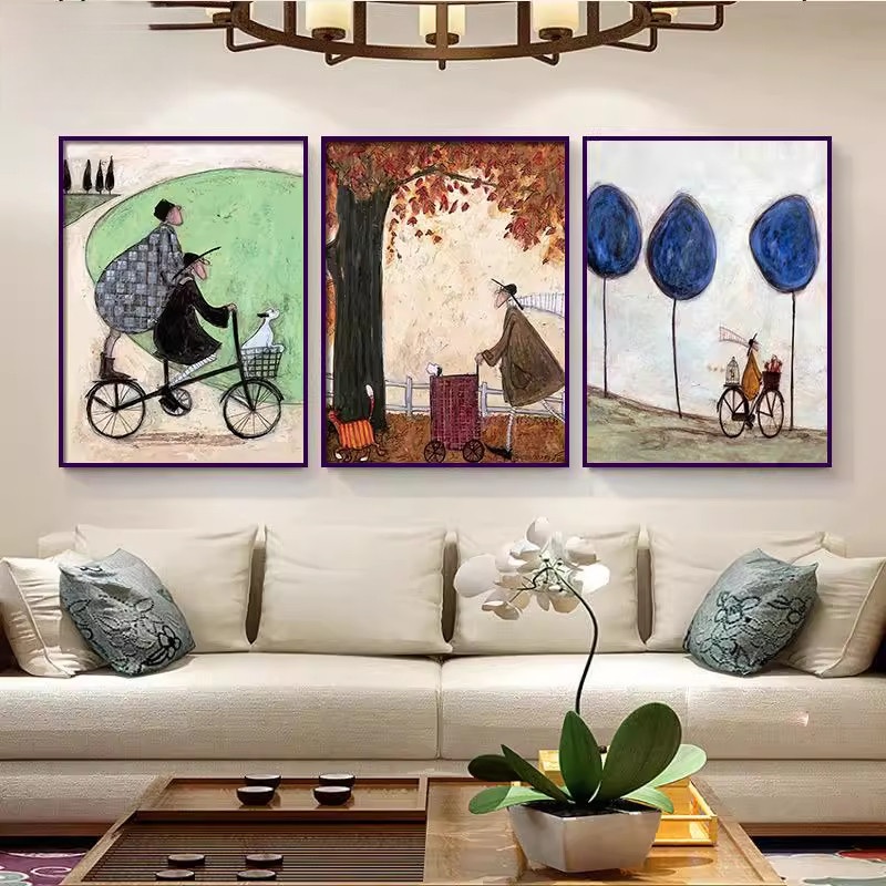 그림액자 거실 소파 배경 벽 장식 그림 북유럽 모던 스타일 A 60x80cm 블랙 알루미늄 - 상세 이미지 3