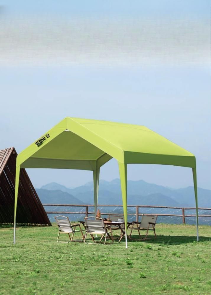캠핑 캐노피 야외 대형 그늘막 텐트 차광막 부스 천막 3x3m 오렌지 오픈형 - 상세 이미지 2