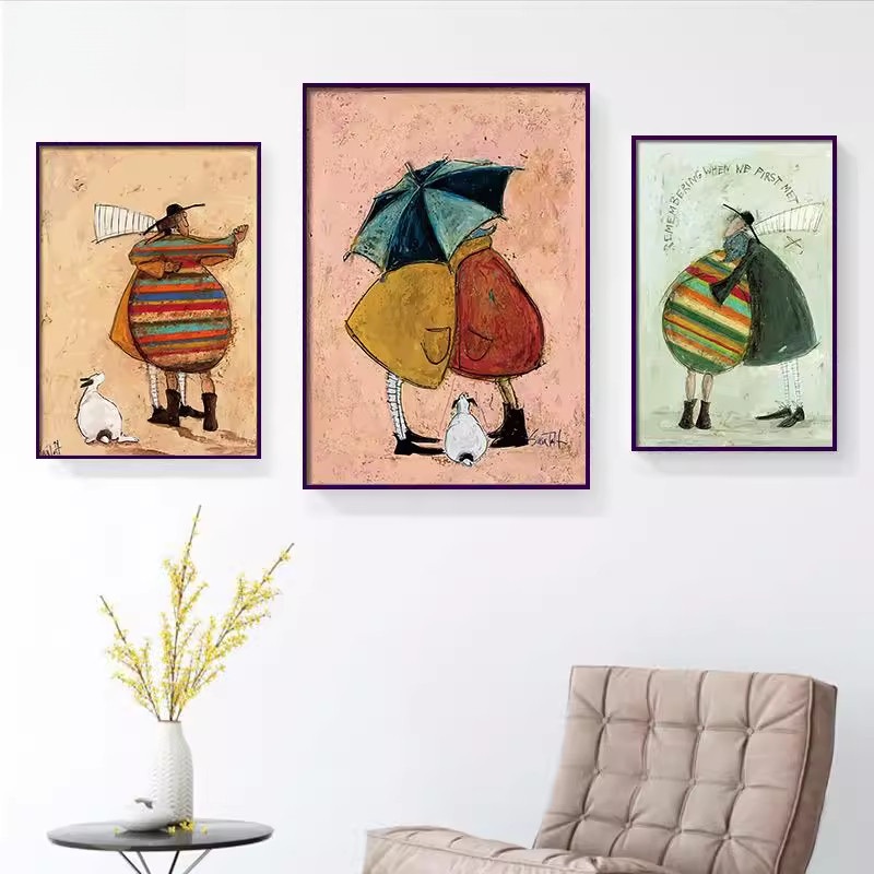 그림액자 거실 소파 배경 벽 장식 그림 북유럽 모던 스타일 A 60x80cm 블랙 알루미늄 - 상세 이미지 2