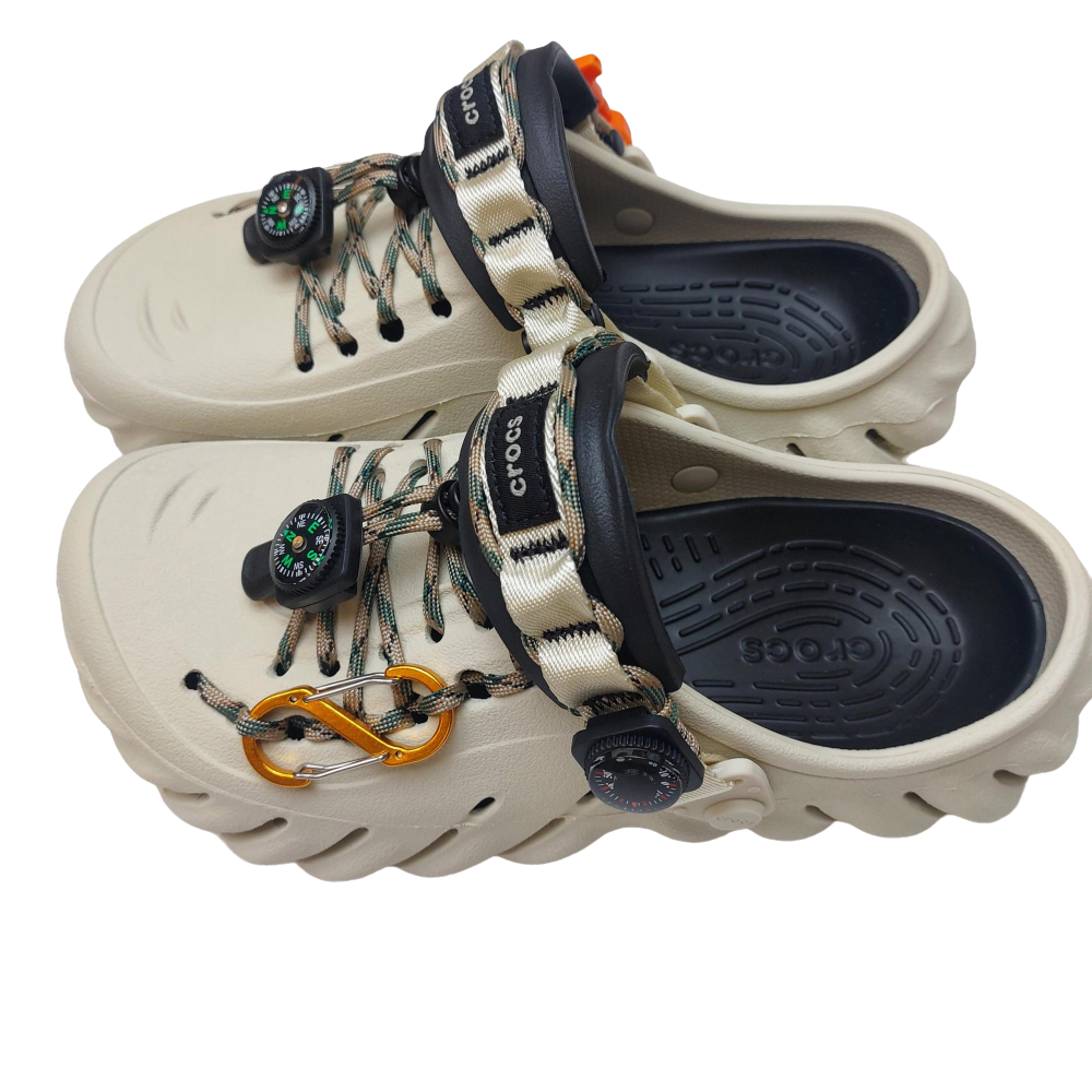 크록스 에코 클로그 본 블랙 파라코드 커스텀 슈즈 207937-2YJ