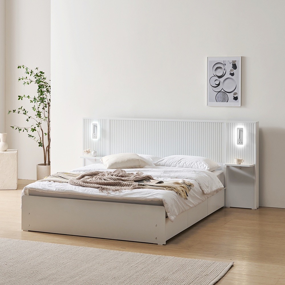 아몬디 부부트윈침대 신혼부부 높은 템바보드 호텔식 퀸사이즈프레임