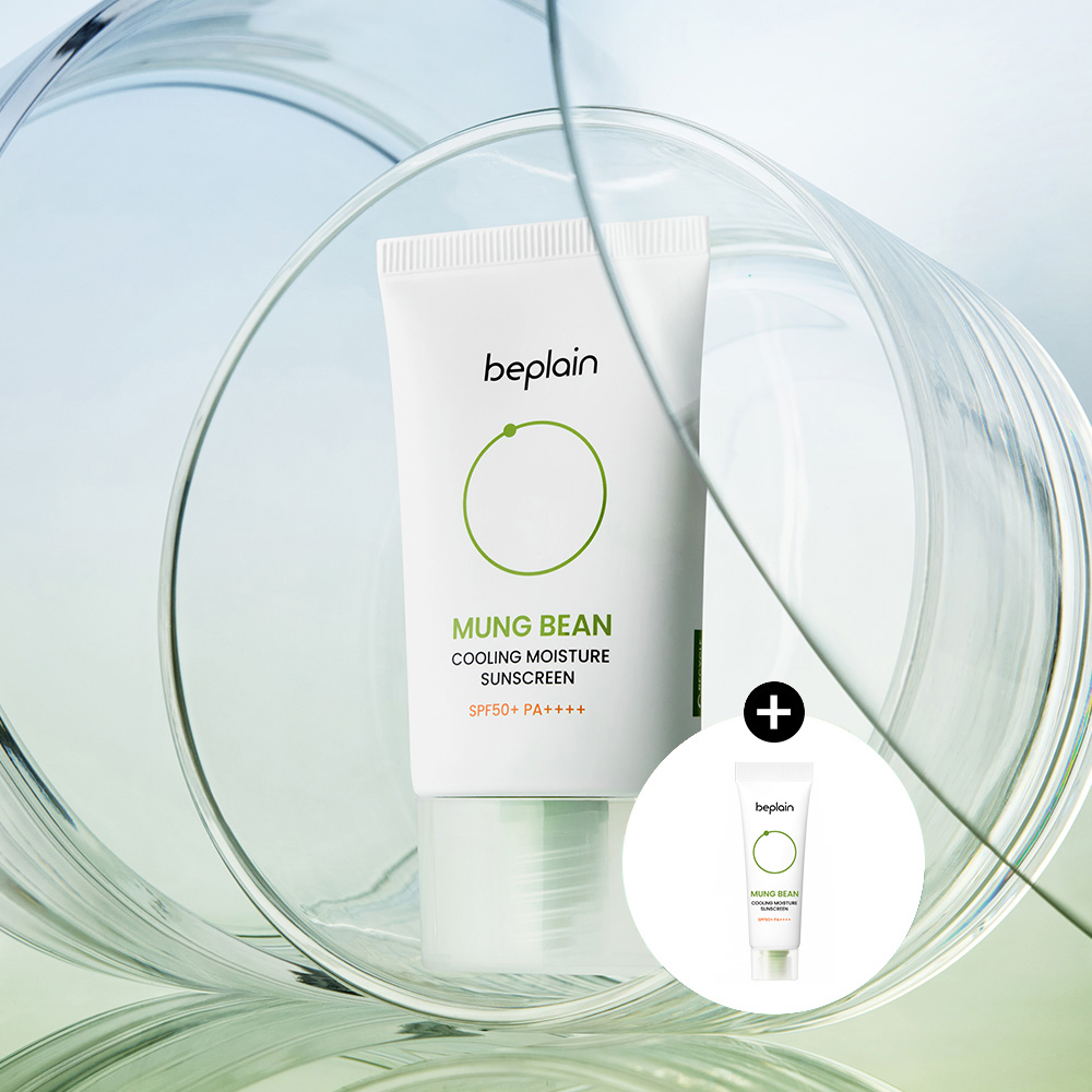 [+10ml 증정] 비플레인 녹두 쿨링 수분 선크림 (SPF50+/PA++++) 50ml, 1개 제품 이미지