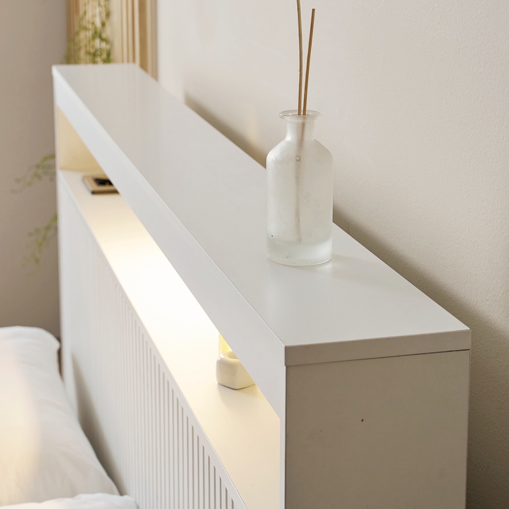 포레디 슈퍼싱글프레임 높은 서랍형 템바보드 트윈베드 호텔식 침대