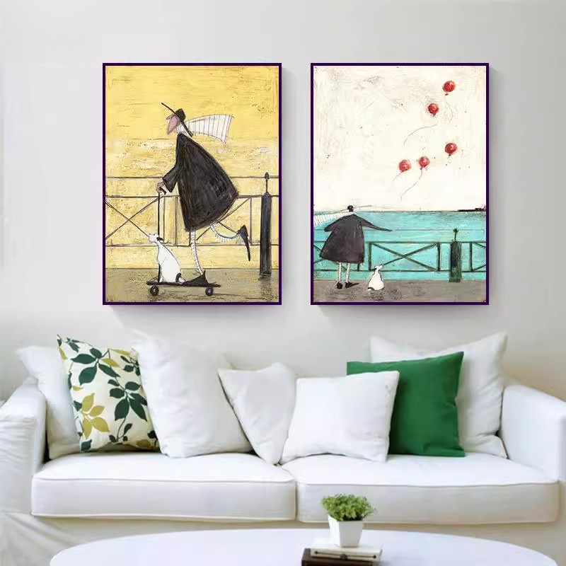 그림액자 거실 소파 배경 벽 장식 그림 북유럽 모던 스타일 A 60x80cm 블랙 알루미늄 이미지 6