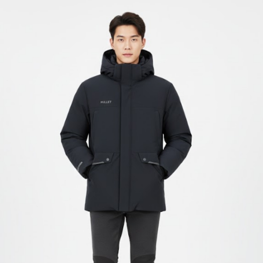 밀레 아웃도어 남성 겨울 발열안감 방풍 중량 구스다운 패딩 다운점퍼 - 상품 이미지