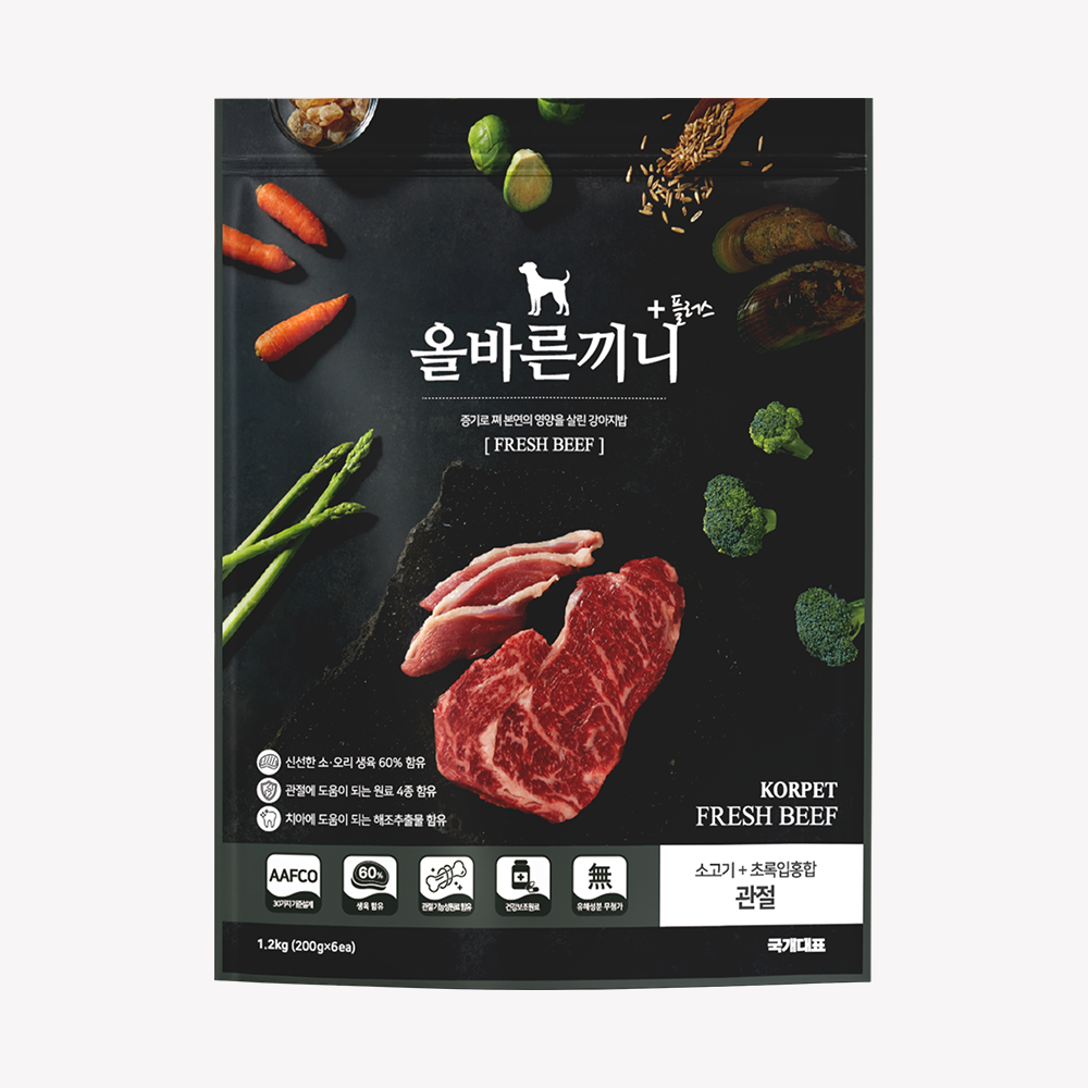 허스키 보스턴테리어 불독 풍산개 기호성 좋은 강아지사료 대용량 올바른끼니 플러스 3종세트 - 상세 이미지 2