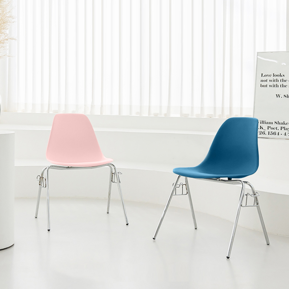 패리스 빈티지 인테리어 투명의자 화이트 식탁의자 그레이