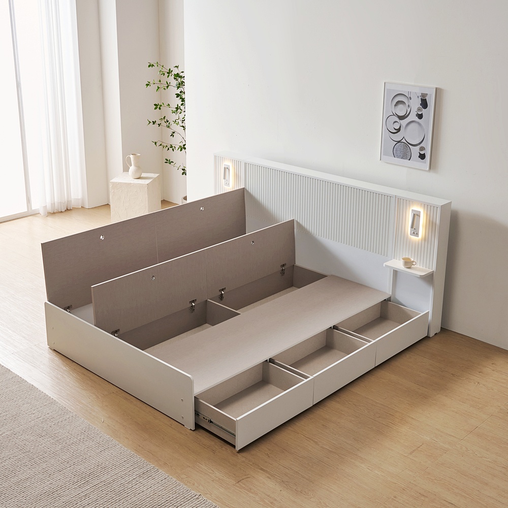 아몬디 부부트윈침대 신혼부부 높은 템바보드 호텔식 퀸사이즈프레임