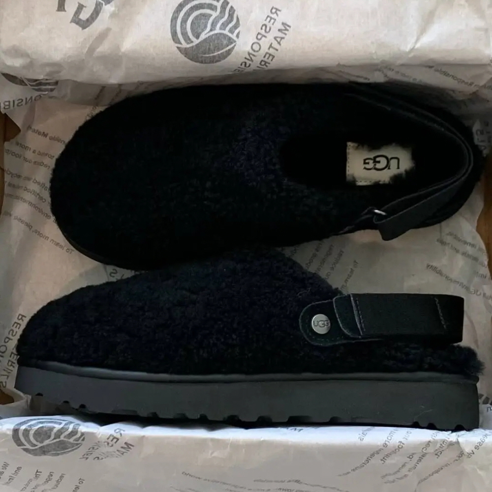 어그 UGG 미국 컬리 퍼 스트랩 샌들 라나 뽀글이 방한 슬리퍼 클로그 블랙 1167311-BLK 이미지 7