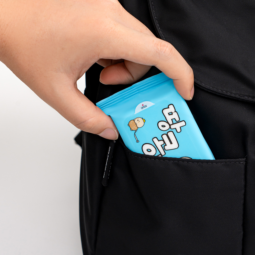 티슈도리 땅콩이 미니 비데 물티슈 10매 10팩 휴대용 포켓 여행용 비데 물티슈