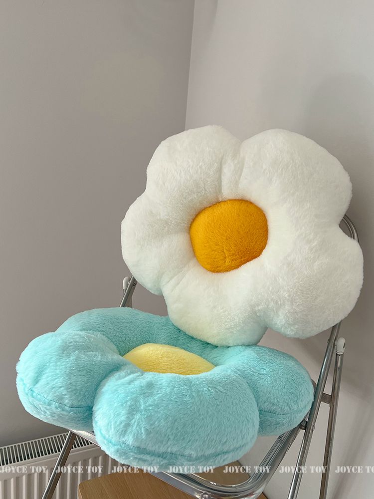 꽃방석 꽃모양 체어 쿠션 의자 방석 엉덩이 푹신한 좌식 블랙 화이트 48cm - 상세 이미지 3