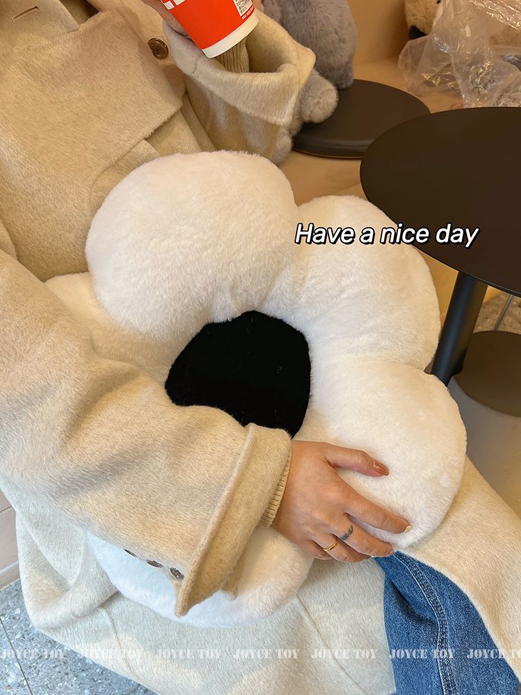 꽃방석 꽃모양 체어 쿠션 의자 방석 엉덩이 푹신한 좌식 블랙 화이트 48cm - 상세 이미지 2