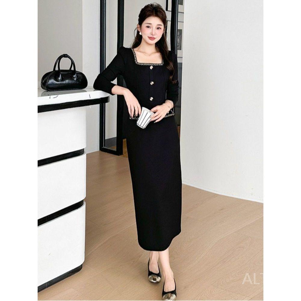 데이트룩 정장 세련된 칼라넥 블랙 오피스룩 - 상세 이미지 3