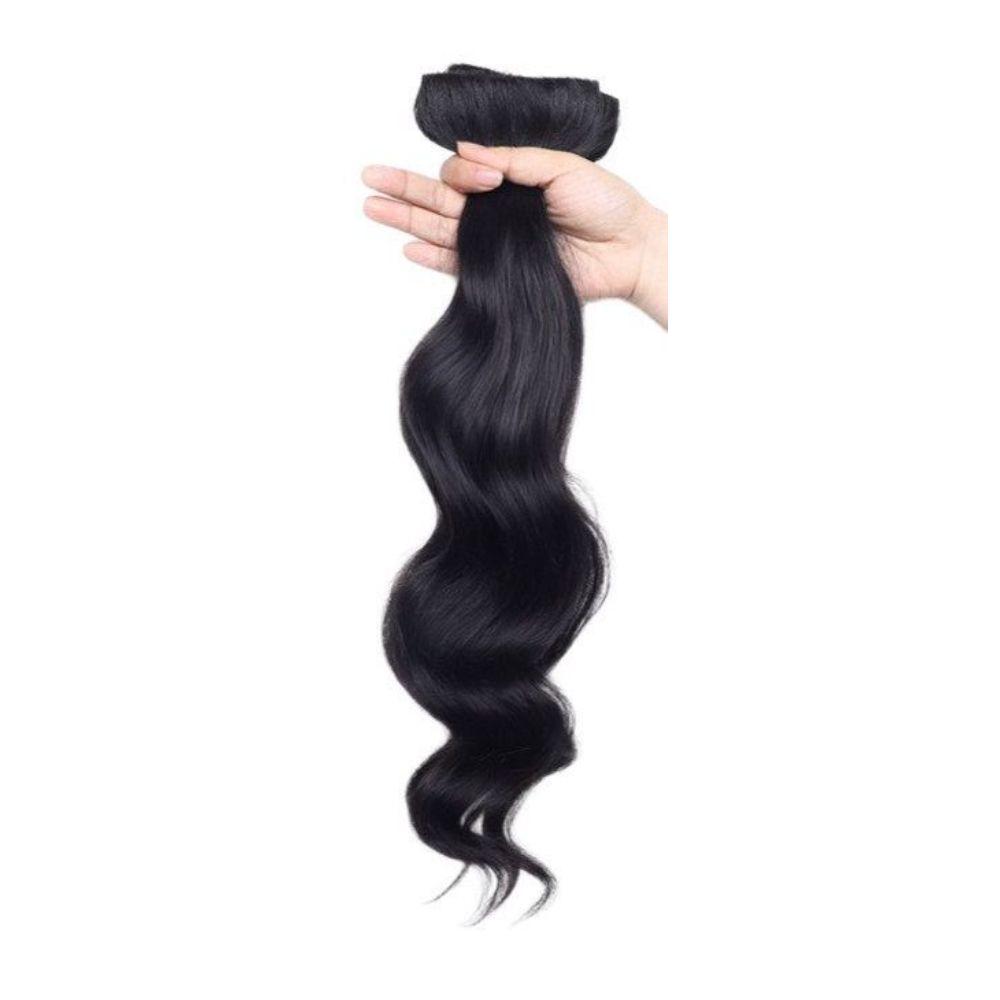 인모 부분가발 여자 웨이브 붙임머리 헤어피스 피스 45cm-30g 자연색-5개입 - 상품 이미지