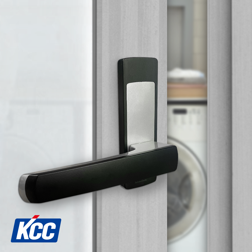 KCC 터닝도어 손잡이 블랙 R-구형130용 다용도실 세탁실 주방베란다 문고리 핸들 좌측, 우측 교체 제품 이미지