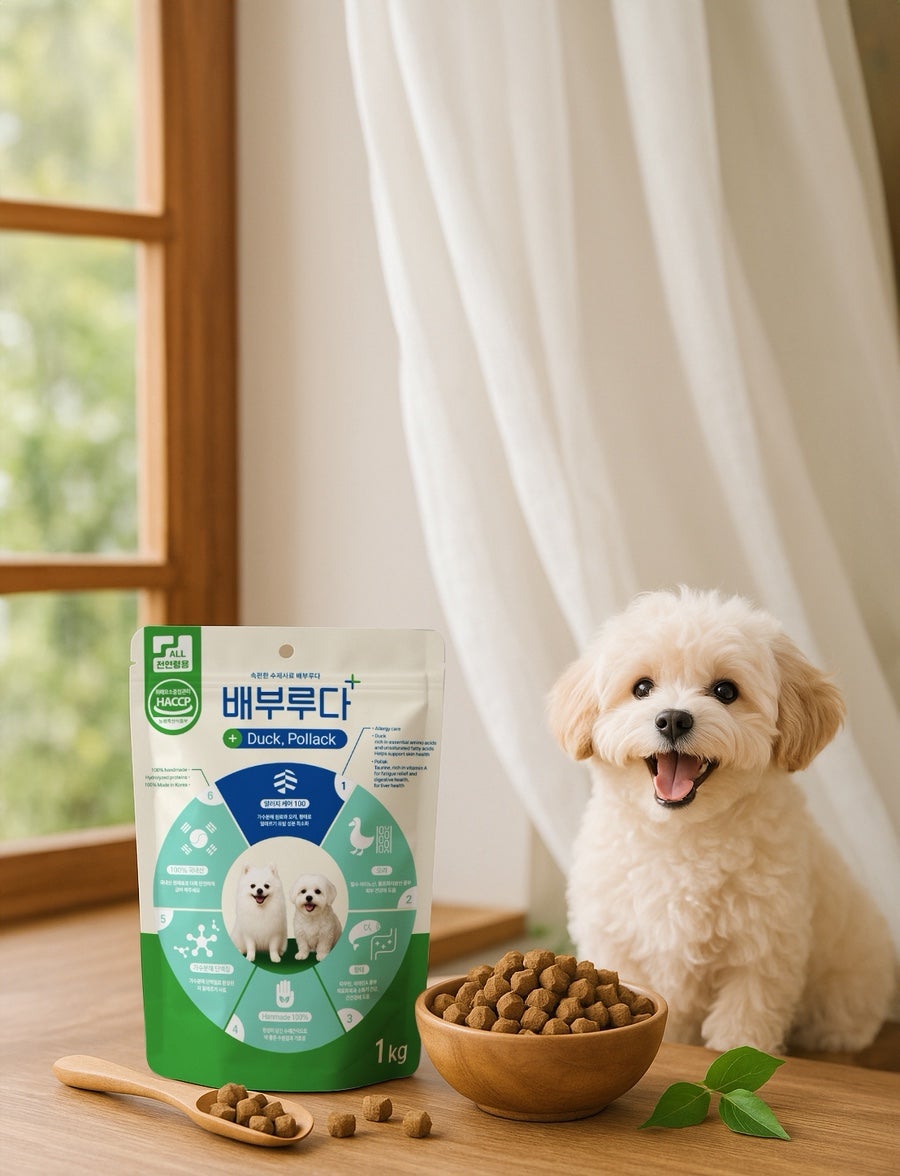 배부루다 수제 강아지 사료 프리미엄 가수분해 알러지 피부 눈 오리+황태, 1kg, 1개 이미지 4