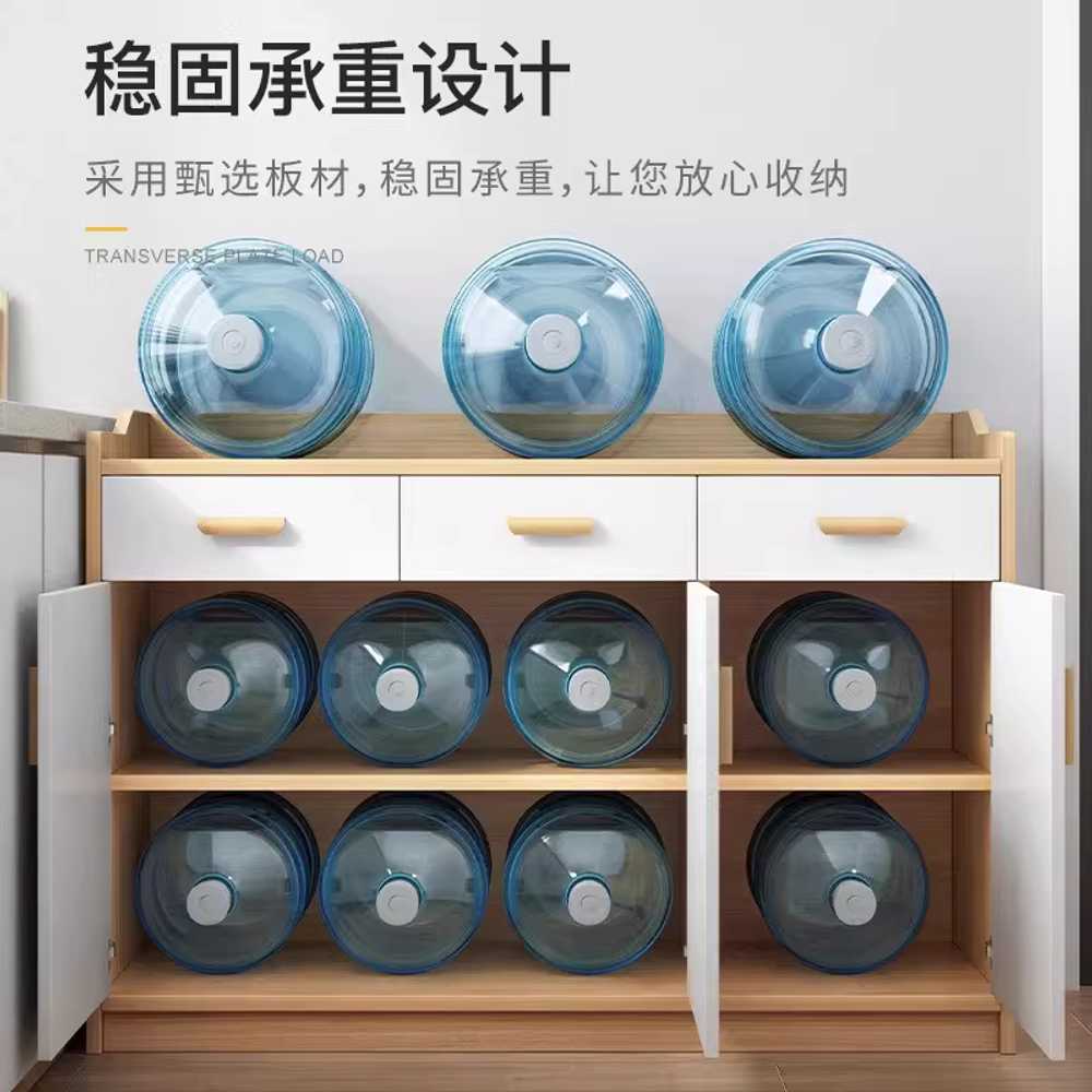 카페 셀프바 서비스테이블 캐비닛 수거 반납 그릇 60x36x100cm 기본형 화이트+고무나무색 - 상세 이미지 3