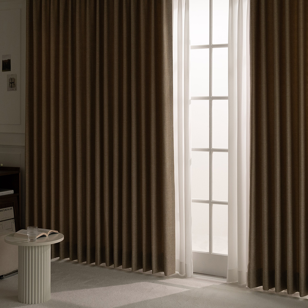 아라크네 아일렛형 브리즈 암막커튼 거실 안방 린넨 150x200