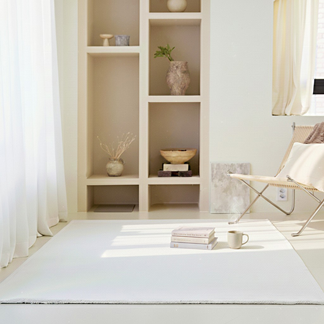 [럭스] 먼지없는 사계절 워셔블 극세사 러그 거실 카페트 단모 대형 크림 150x200