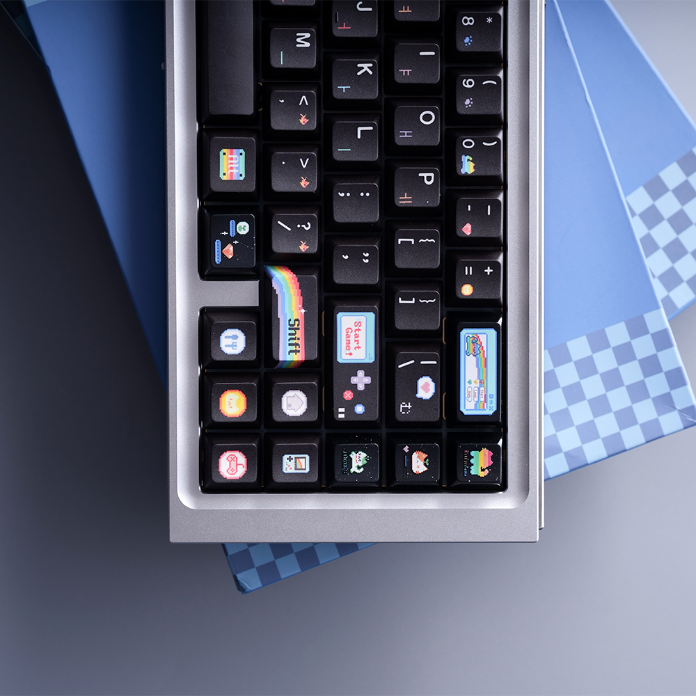 Soulcat 고함량 PBT 염료승화 + PC 키캡 167키 (무지개 픽셀 고양이) 이미지 7