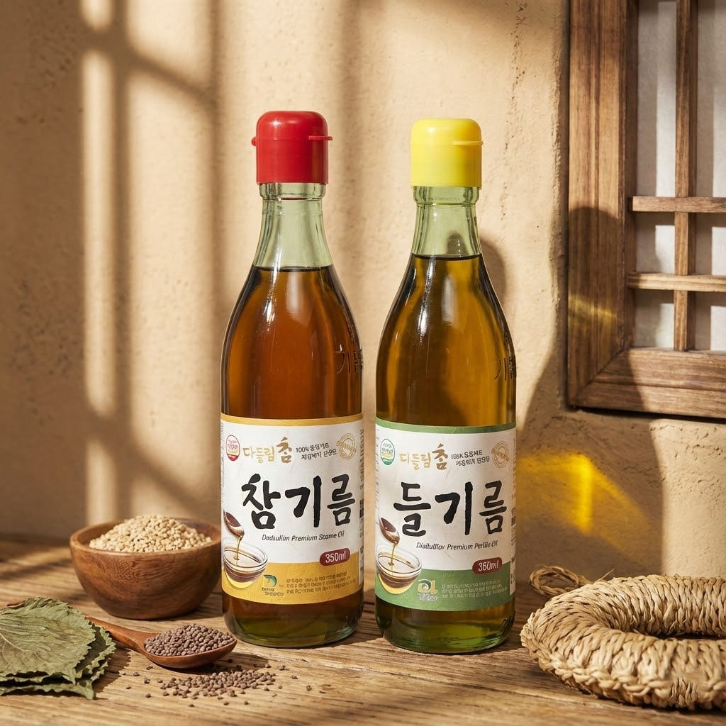 맛꾼푸드 저온압착 참기름 들기름 100% 통참깨