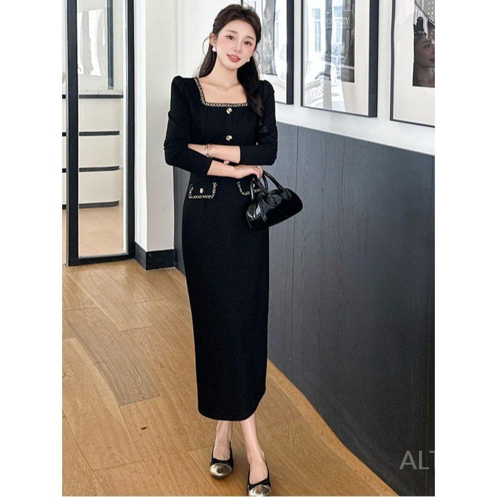 데이트룩 정장 세련된 칼라넥 블랙 오피스룩 - 상세 이미지 4